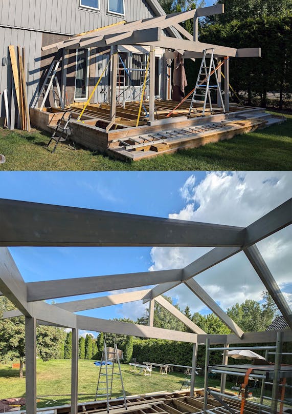 Vinterisoleret udestue af genbrug Vinterisoleret udestue af genbrug